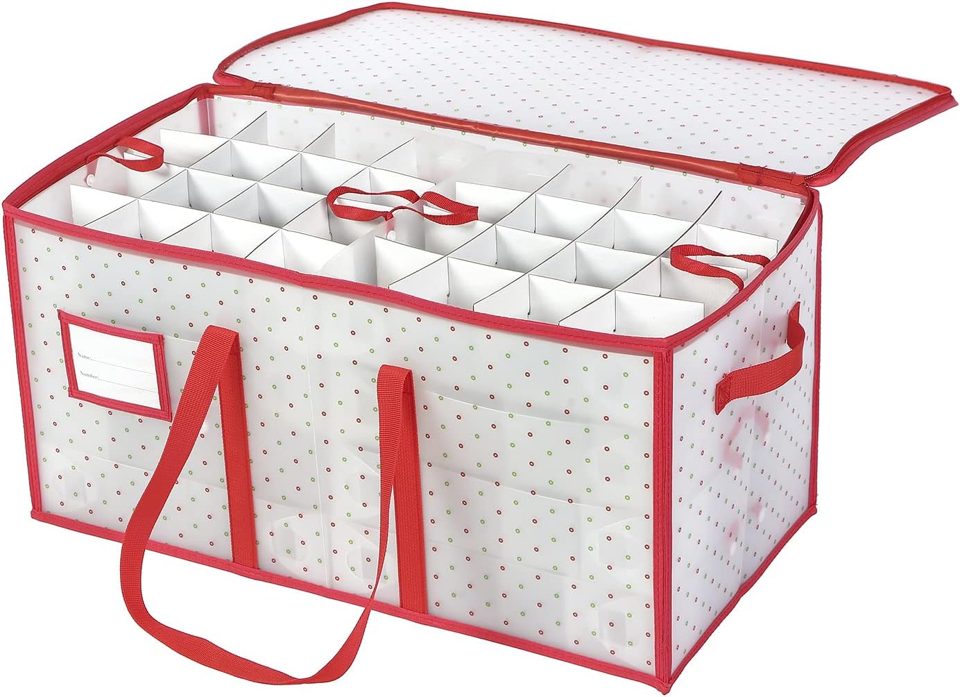Sattiyrch Plastic Christmas Ornament Storage Box with Trays,Customizable Dividers, Dust-Proof Durable Ornament Organizer Holder,Christmas Storage Containers,Holds 128 x 3 inch Ornaments