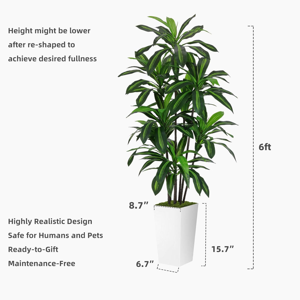 astidy artificial plant 6ft dracaena fake tree with, package contents