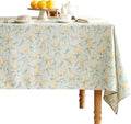 patdrea Designer Linen Green Tablecloth for Rectangle Table,Vintage Yellow Fruits Pattern Extra Long Table Cloth,Decoration Cover for Kitchen Dining,Christmas,Thanksgiving,Party,63"x110"-Ania a
