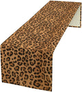 Leopard Print Table Runner Wildlife Vintage Cheetah Fur Spot Animal Skin Spots Pattern Table Cloth for Garden Farmhouse Wedding Party Vacation Dinner Home Decoration, 13x36 Inch