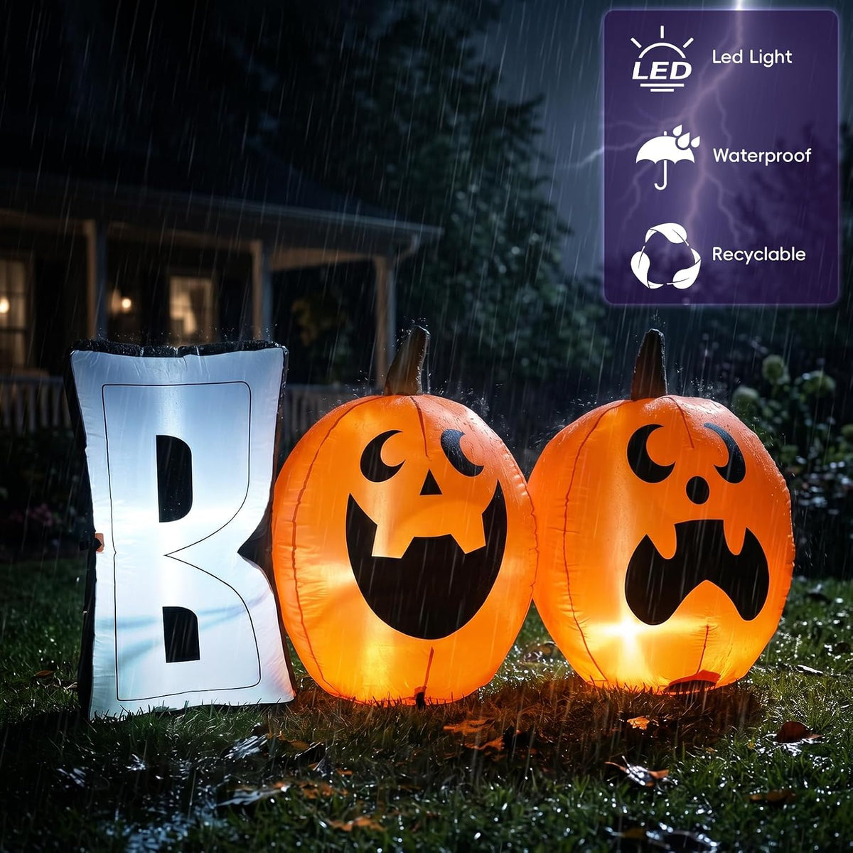 Halloween 6ft Pumpkin Inflatable Decoration,