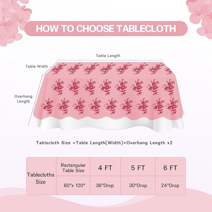 LuoluoHouse Red Tablecloth Christmas Lace Table Fabric 2pcs 60x120 Inch for Birthday Rustic Wedding Bridal Shower Party Decoration Rectangle Overlay Vintage Embroidered Reception Table Cloth Decor