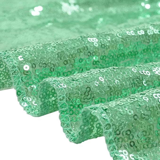 Eternal Beauty Mint Green Sequin Backdrop, 10x10 Ft Glitter Background Curtains for Shimmer Photography Party Wedding Birthday Back Drop Decor