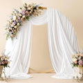 Wedding Arch Draping Fabric 29" x 19Ft Sheer Drapes for Backdrop Wedding Ceremony Reception Ceiling Decor Curtain Baby Bridal Shower Decoration (White, 1 Panel)