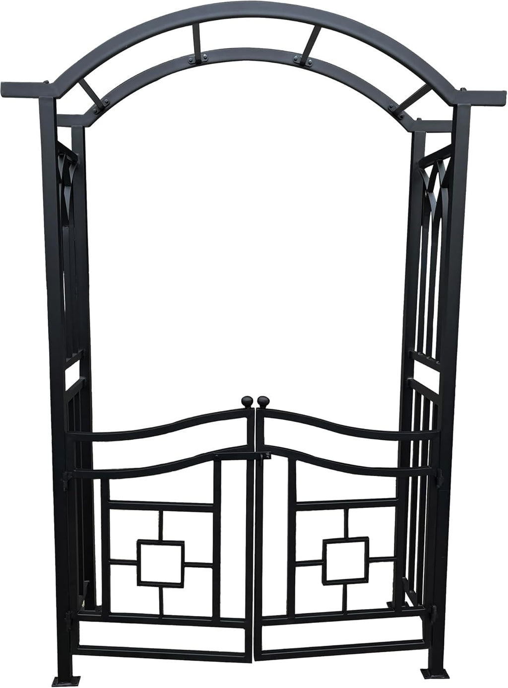 oakland living black aluminum garden arbor arch with, main product view