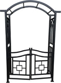 oakland living black aluminum garden arbor arch with, main product view