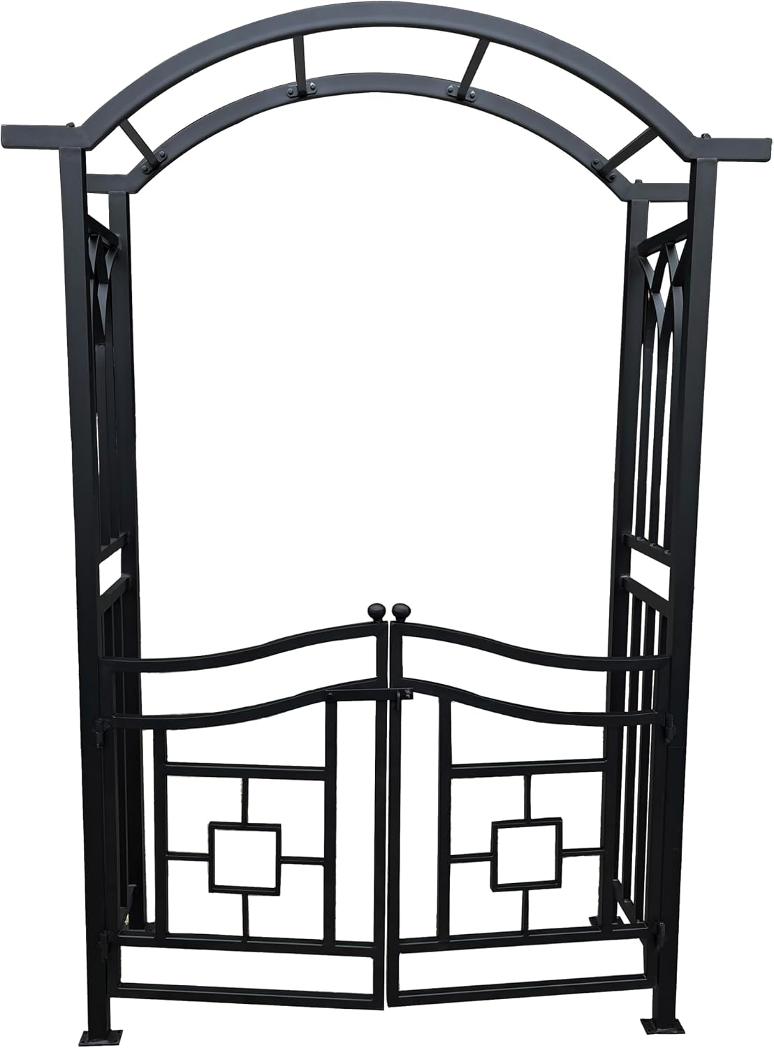oakland living black aluminum garden arbor arch with, main product view