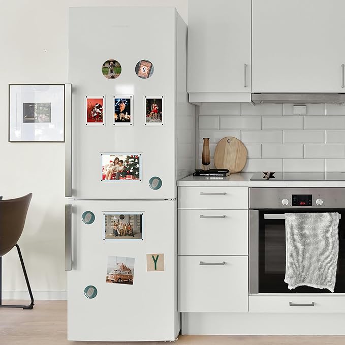 5 Pack-Polaroid Magnets for Refrigerator Acrylic Fridge Magnetic Frame 2.36 x 3.54 Inch Clear Picture Frames for-Polaroids-Fujifilm-instax Mini Film(5pcs Clear, 2.36x3.54 inch)