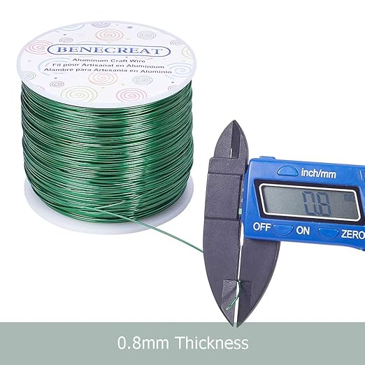 BENECREAT 20 Gauge 770FT Aluminum Wire Anodized Jewelry Craft Making Beading Floral Colored Aluminum Craft Wire - Green