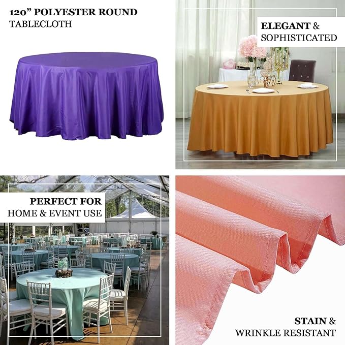 Efavormart Round Tablecloth, 120 Inch Stain & Wrinkle Resistant Washable Table Cloth, Decorative Polyester Fabric Table Cover for Banquet, Wedding, Dining - Sage Green