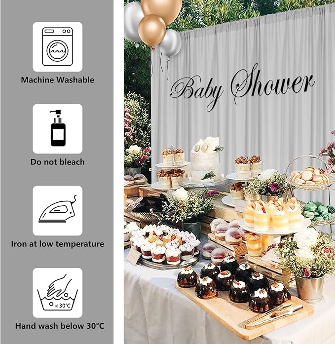 MYSKY HOME Light Grey Backdrop Curtains for Parties, Weddings, Stage - 5ft x 10ft, 2 Panels