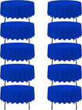 BRILLMAX 10 Pack Royal Blue Round Tablecloths 90 Inch - Circle Bulk Linen Polyester Fabric Washable Table Cloth Cover for Wedding Reception Banquet Birthday Party Buffet Restaurant