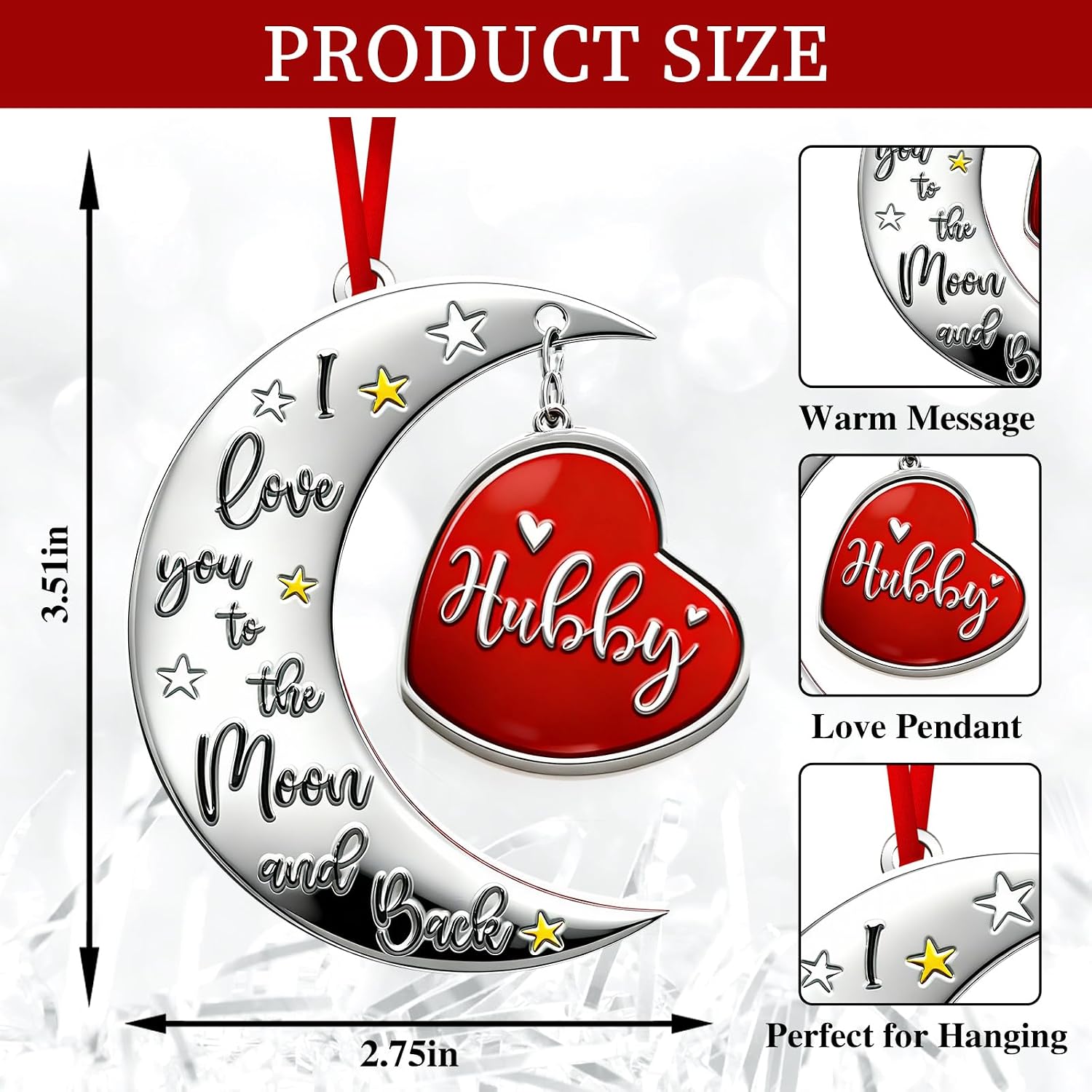 Birthday Gifts for Husband from Wife, Hubby Ornament Hubby Gifts Ideas from Wife for Valentine's Day, Father's Day, Anniversary, Thanksgiving, Christmas