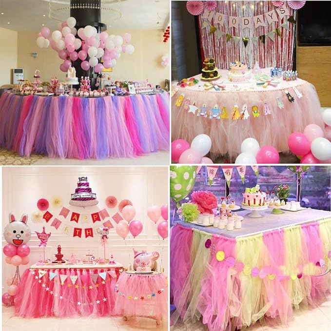 14 Colors Tulle Rolls 6” by 25 Yards (75 Feet) Rainbow Tulle Netting Fabric Spool for DIY Tutu Skirt Gift Bow Craft Wedding Party Decorations