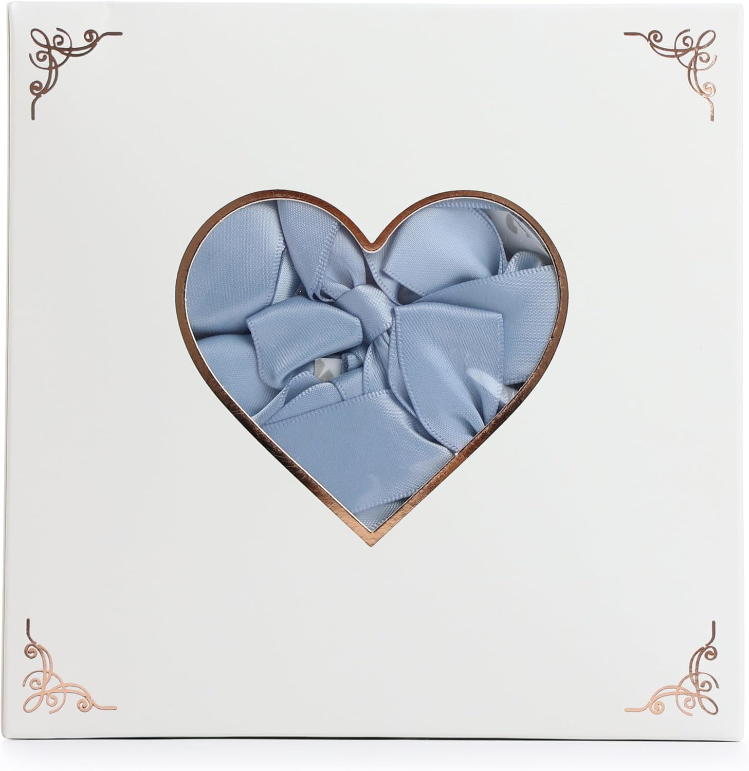 Pre-Tied Self Adhesive Dusty Blue Satin Ribbon Bows for Crafts 3" Small Blue Bow Decor for Coquette Birthday Party Decorations, Wedding, Gift Wrapping, Balloon, Baby Shower (50 Pack)