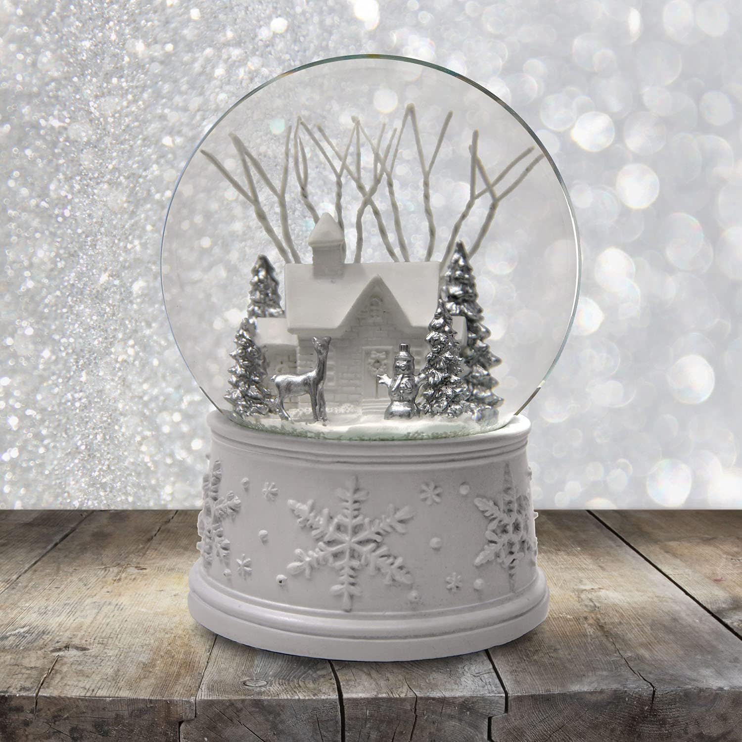 San Francisco Music Box White Christmas Musical Snow Globe