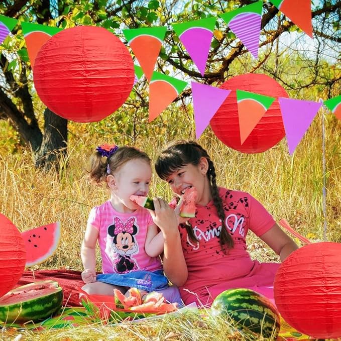 BEISHIDA 12-Inch Red Round Paper Lanterns Decorative Hanging Asia Chinese Japanese Paper Lanterns Lamp for Birthday Wedding Baby Bridal Shower Christmas Home Decor Party Decoration（6 Packs）