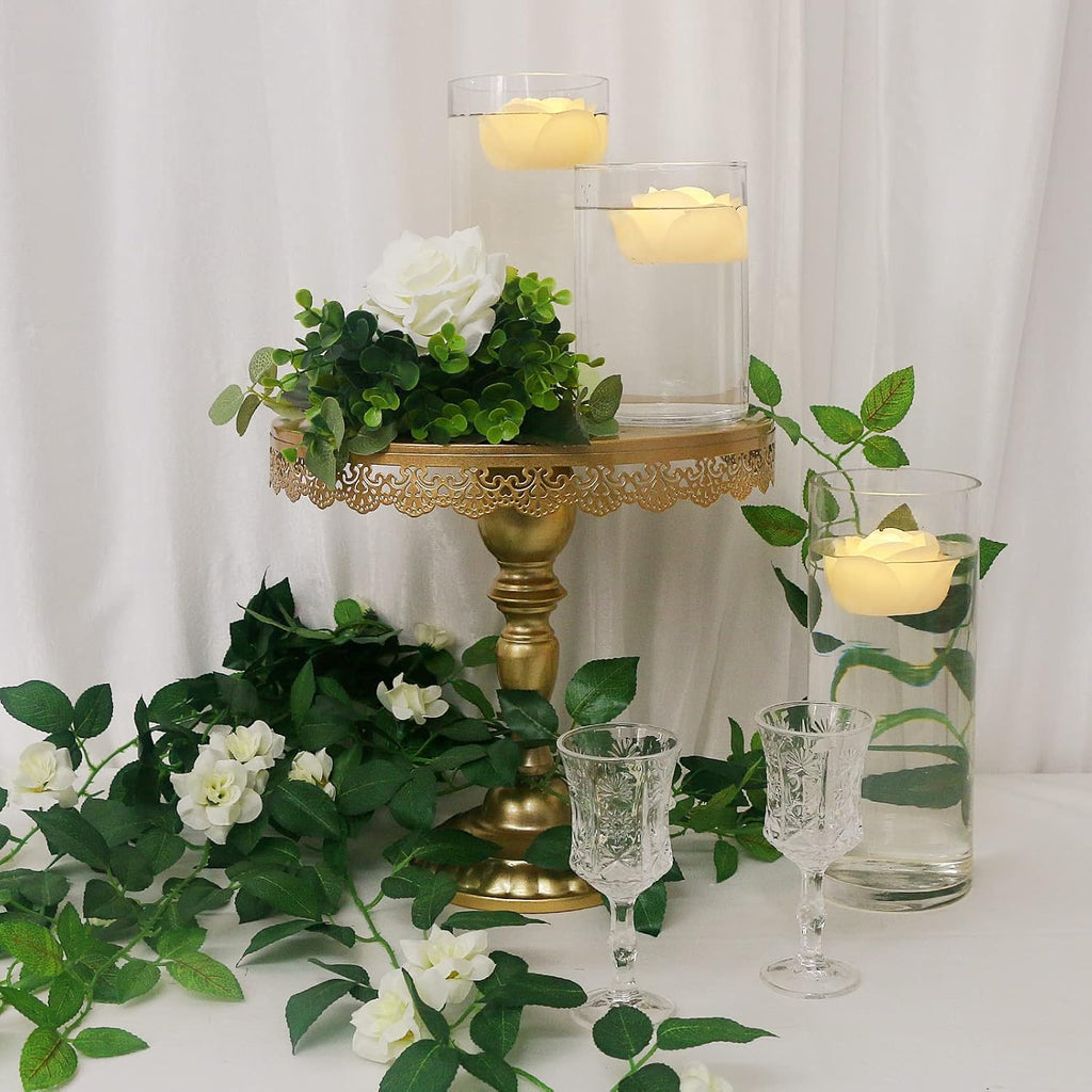 LARDUX ARDUX Pack of 12 LED Floating Candles - Flameless Floating Rose Tea Lights Waterproof Flower Wax Candles Battery-Powered for Wedding Centerpieces Pool Party Decoration