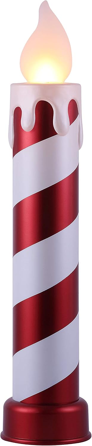 mr. christmas striped blow mold candle - red/white, main product view