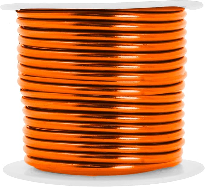 Mandala Crafts 10 Gauge Anodized Aluminum Craft Wire for Jewelry Making - 32 FT Colored Flexible Orange Wire - Bendable for Bonsai Armature Crafting Sculpting