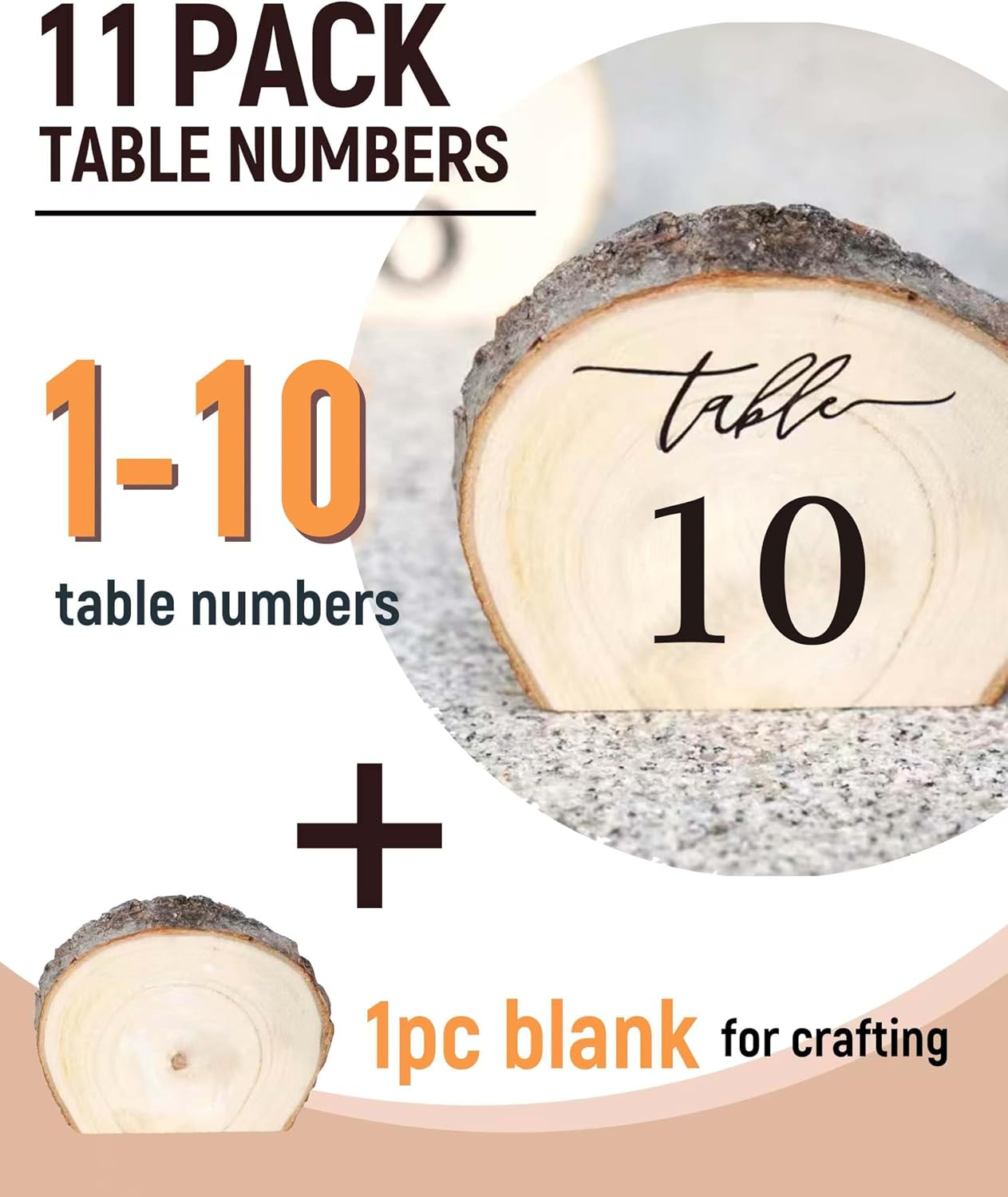 Wooden Table Numbers, 1-10 Wedding Table Numbers, Table Numbers 1-10 Perfect for Centerpiece, Wedding Reception, Decoration, Party, Anniversary