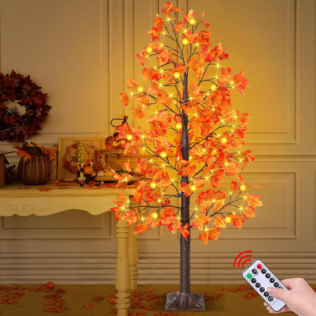remote control&timer - 6 ft lighted prelit fall on a desk or shelf