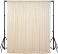 ShiDianYi 4FTX6FT-Ivory-SEQUIN Photo Backdrop, Beige Wedding Photo Booth, Photography Background Ivory Sequin Backdrop Curtain Glitter Backdrop for Parties