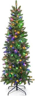 goplus 5ft pre-lit pencil christmas tree with 180, main product view