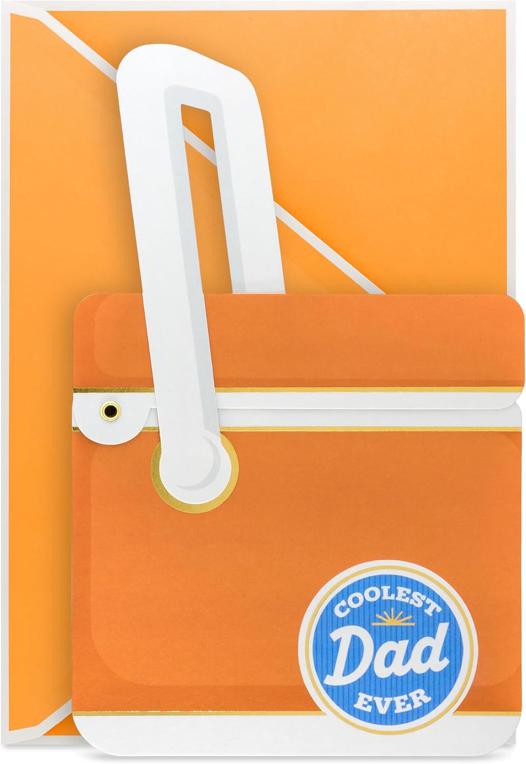 Hallmark Paper Craft Father's Day Card with Mini Card (Coolest Dad Ever, Orange Cooler) for Dad, Uncle, Grandpa, Brother