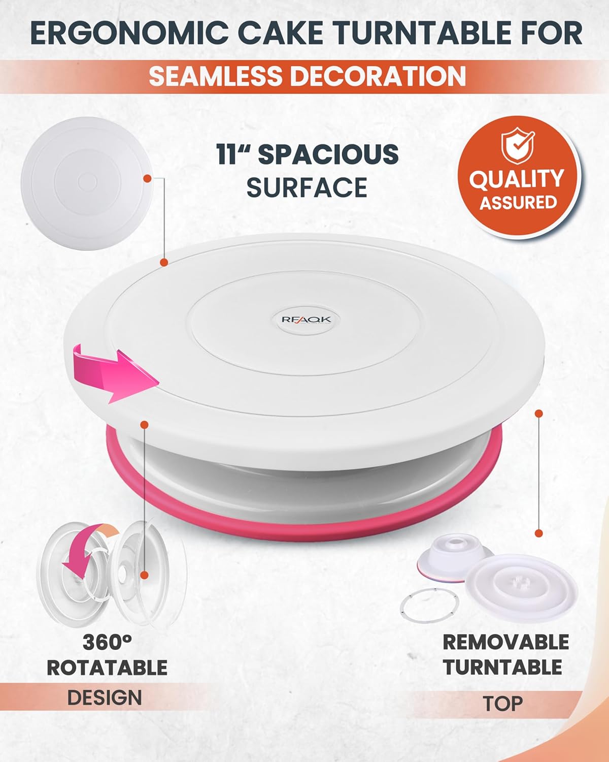 RFAQK 700 PCs Cake Decorating Kit with Baking Supplies Cake Decoration Set including Springform Pans, Cake Turntable, Numbered Piping Tips, Icing Spatulas, Fondant tools & much more (700Pcs)
