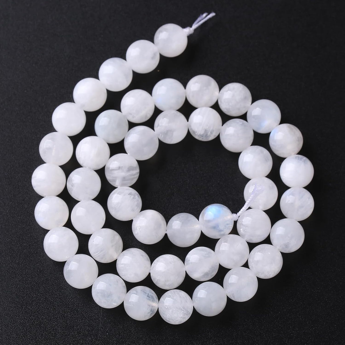 10mm natural stone white moonstone gemstone semi precious, close-up detail