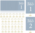 Table Numbers Cards 1-30 Wedding Table Numbers with Holder Table Number Stands Bulk Wedding Table Signs Dusty Blue with Head Table Card for Bridal Shower Wedding Anniversary (Dusty Blue)