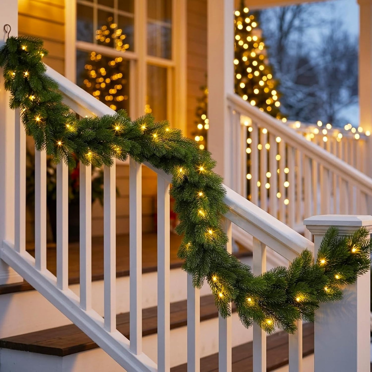 6ft 1pcs prelit realistic faux norfolk pine garland, main product view