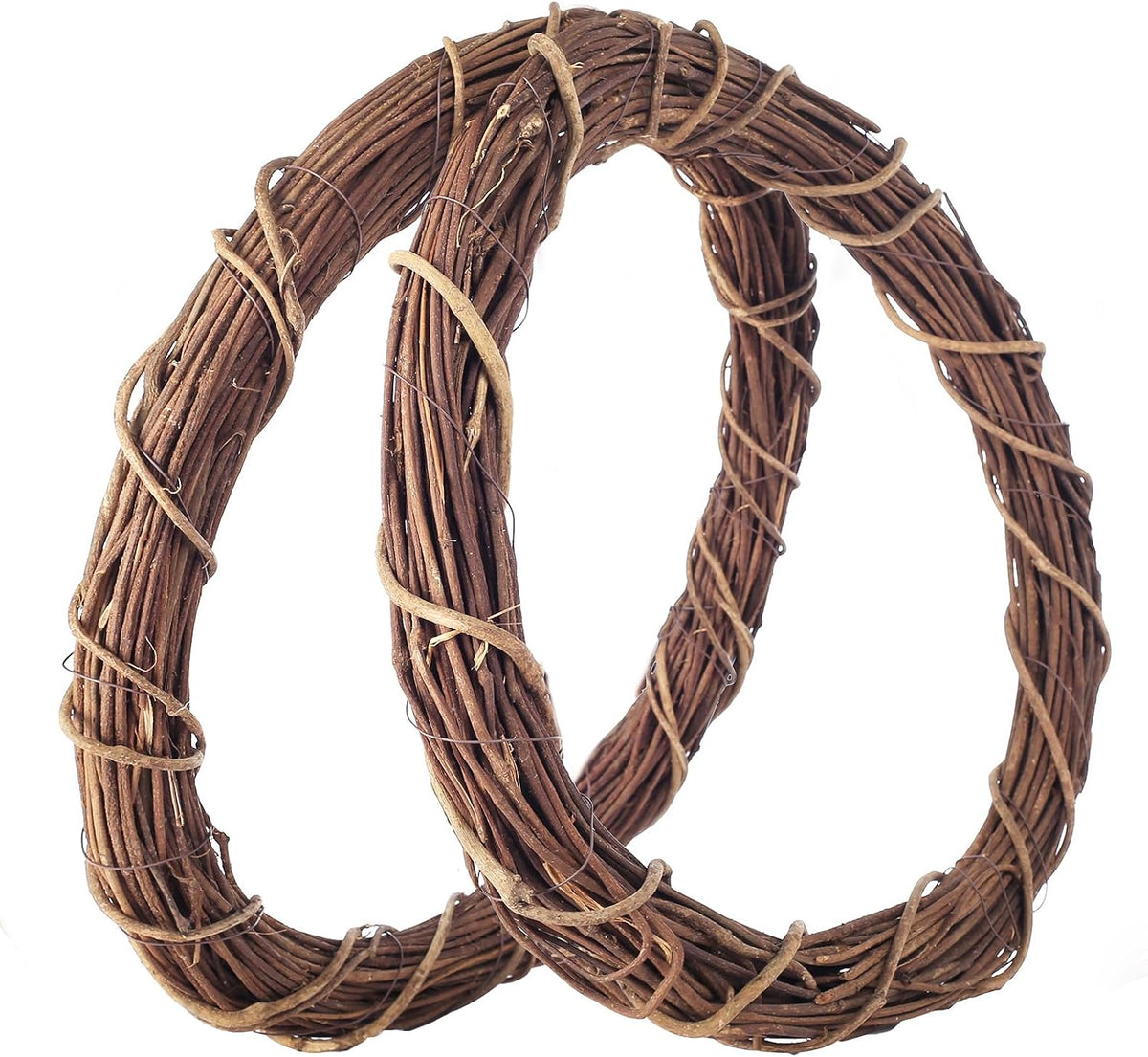 14 inch natural bare grapevine wreath, rustic twig, main product view