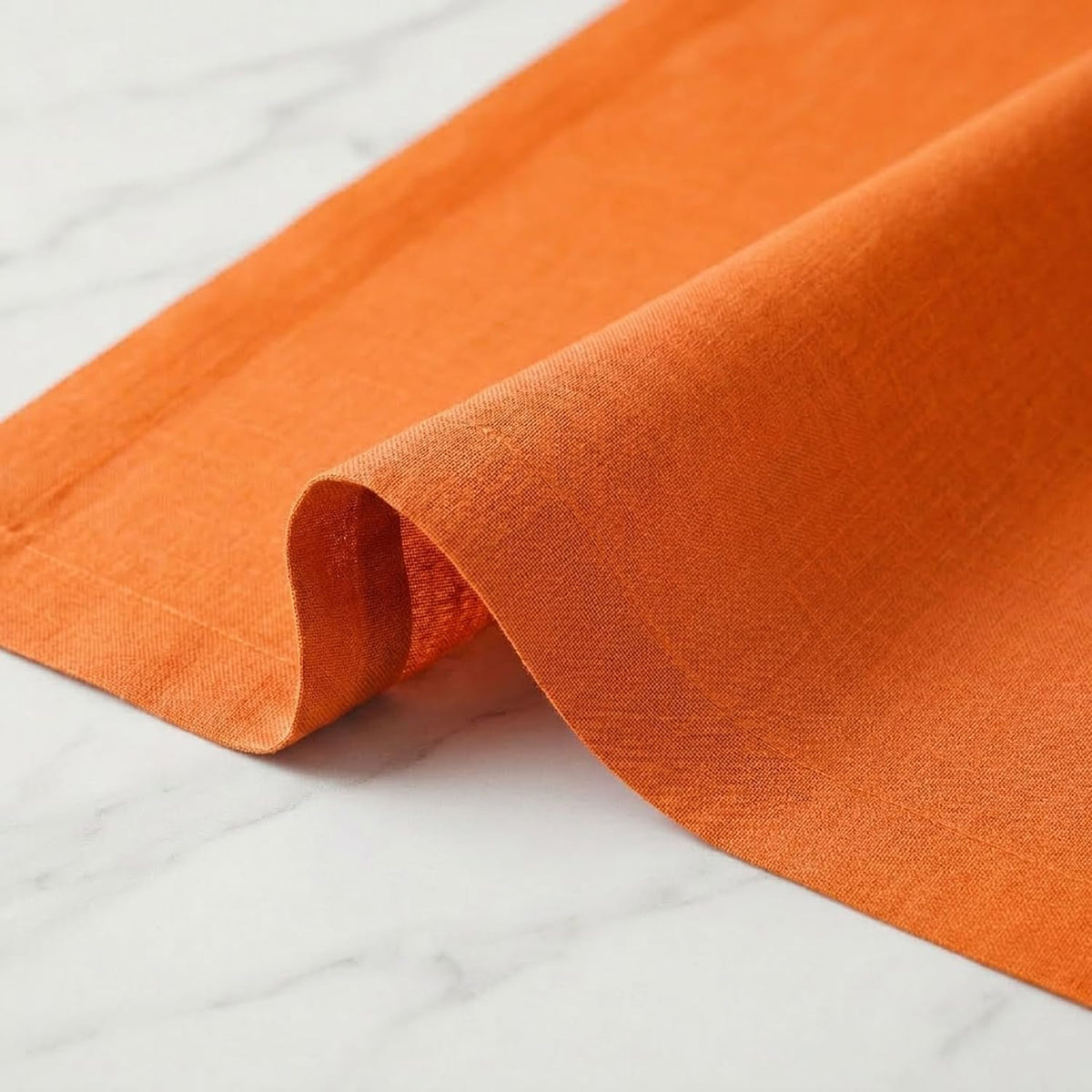 Solino Home 100% Pure Linen Table Runner 90 Inches Long, Orange 14 x 90 in