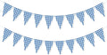 2 Pieces Blue Checkered Flags Banner, Double Sided Blue and White Gingham Bunting Garland for Summer BBQ Picnic Wedding Baby Shower Birthday Party Decorations Supplies