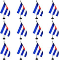 Cuba Desk Flag, 12 Pack Cuban Table Office Flag with Black Solid Pole and Stand Base, International Country Flag, Festival Celebration, Classroom Meeting Desktop Decor (Cuba)