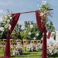 Burgundy Wedding Arch Draping Fabric 2 Panels 29" x 20 FT Red Drapes for Backdrop Sheer Curtains Wedding Drapes for Romantic Bridal Baby Shower Ceremony Birthday Party Fall Outdoor Events