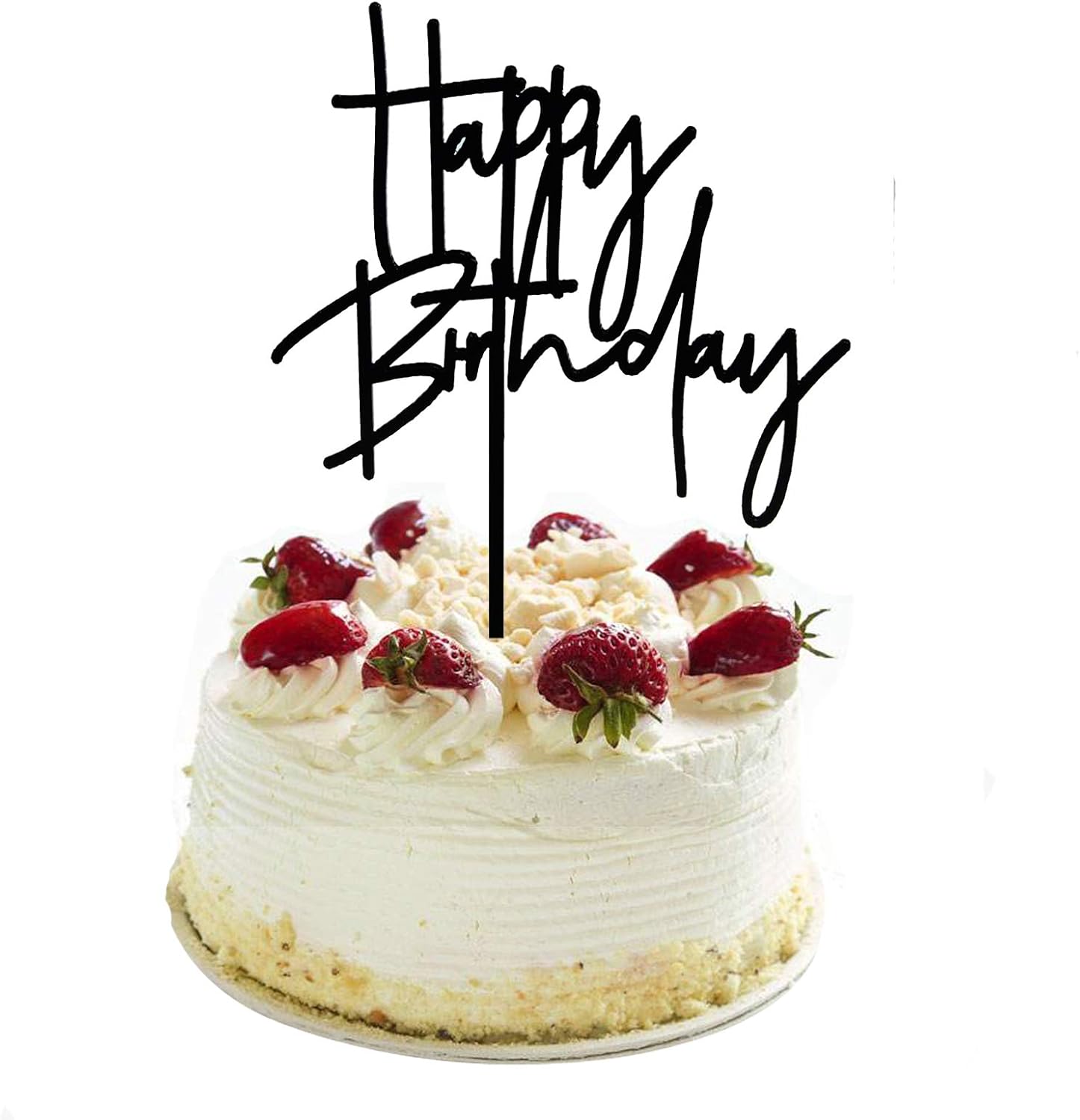 DIY Happy birthday Cake Topper Black Acrylic
