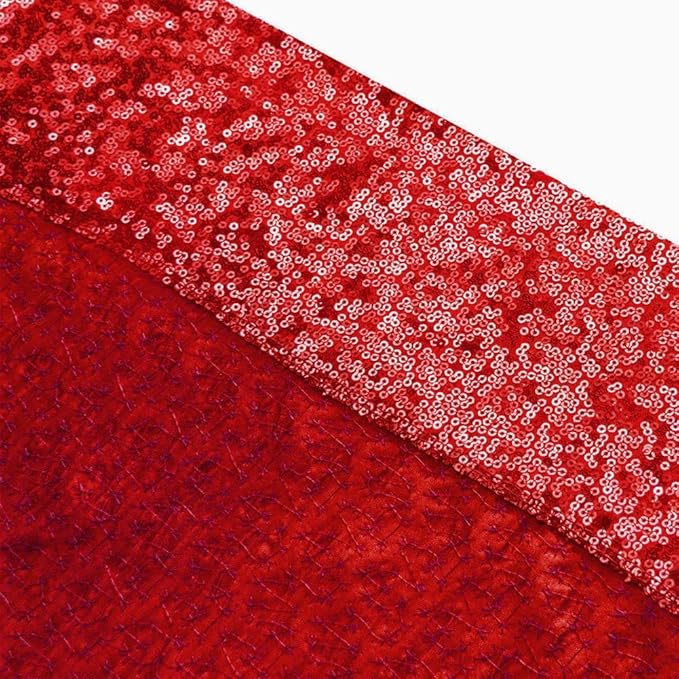 Poise3EHome 8Ft x 10Ft Red Sequin Backdrop, Glitter Thick Satin Sequin Background Drapes, Sparkly Photography Curtain, Sequence Backdrop for Wedding Party Holiday Festival Decor