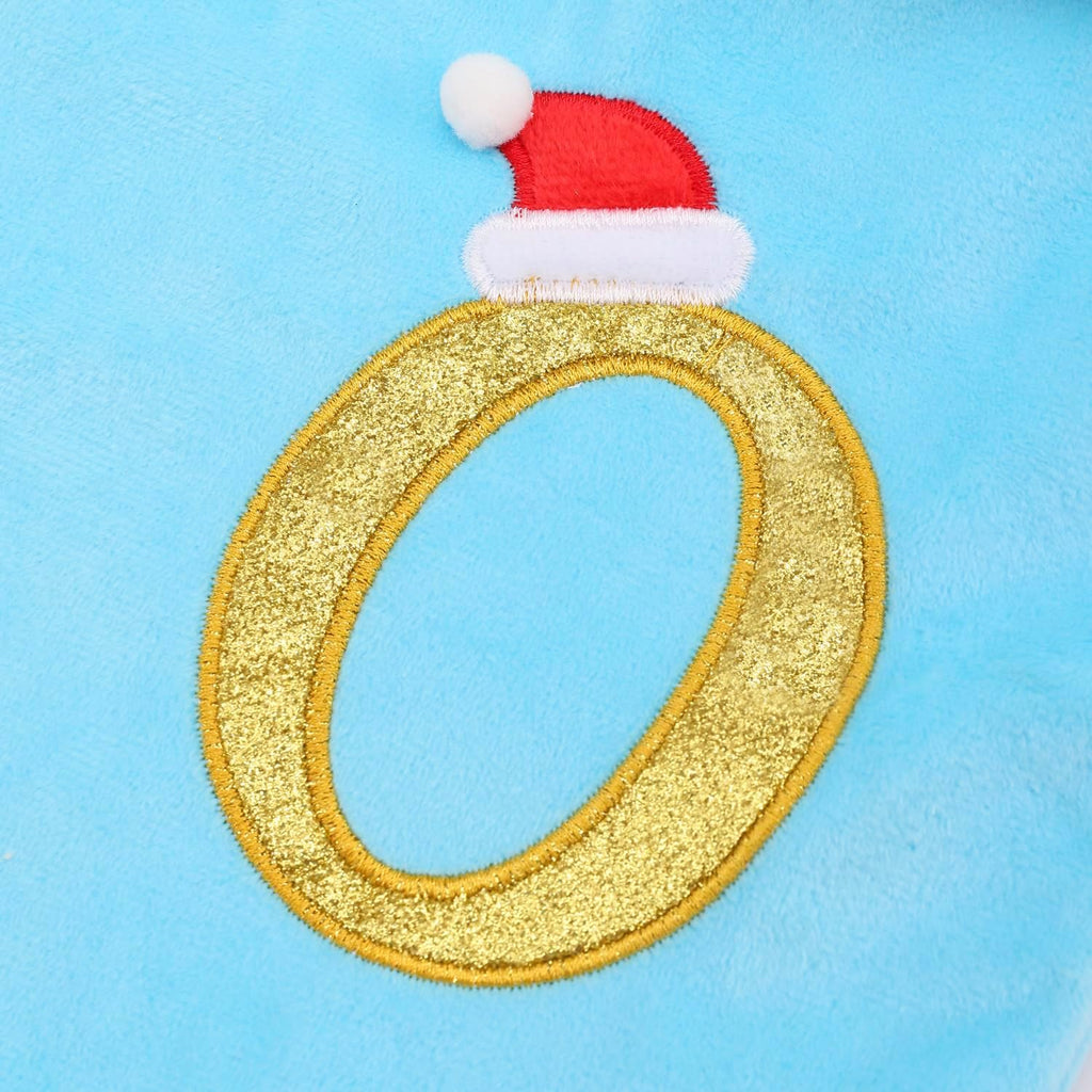 20-Inch Letter Embroidered Christmas Stocking Thick and Luxurious Light Blue Velvet with Super Soft Plush Cuff Personalized Festival Decoration for Xmas and New Year Party(Letter A)