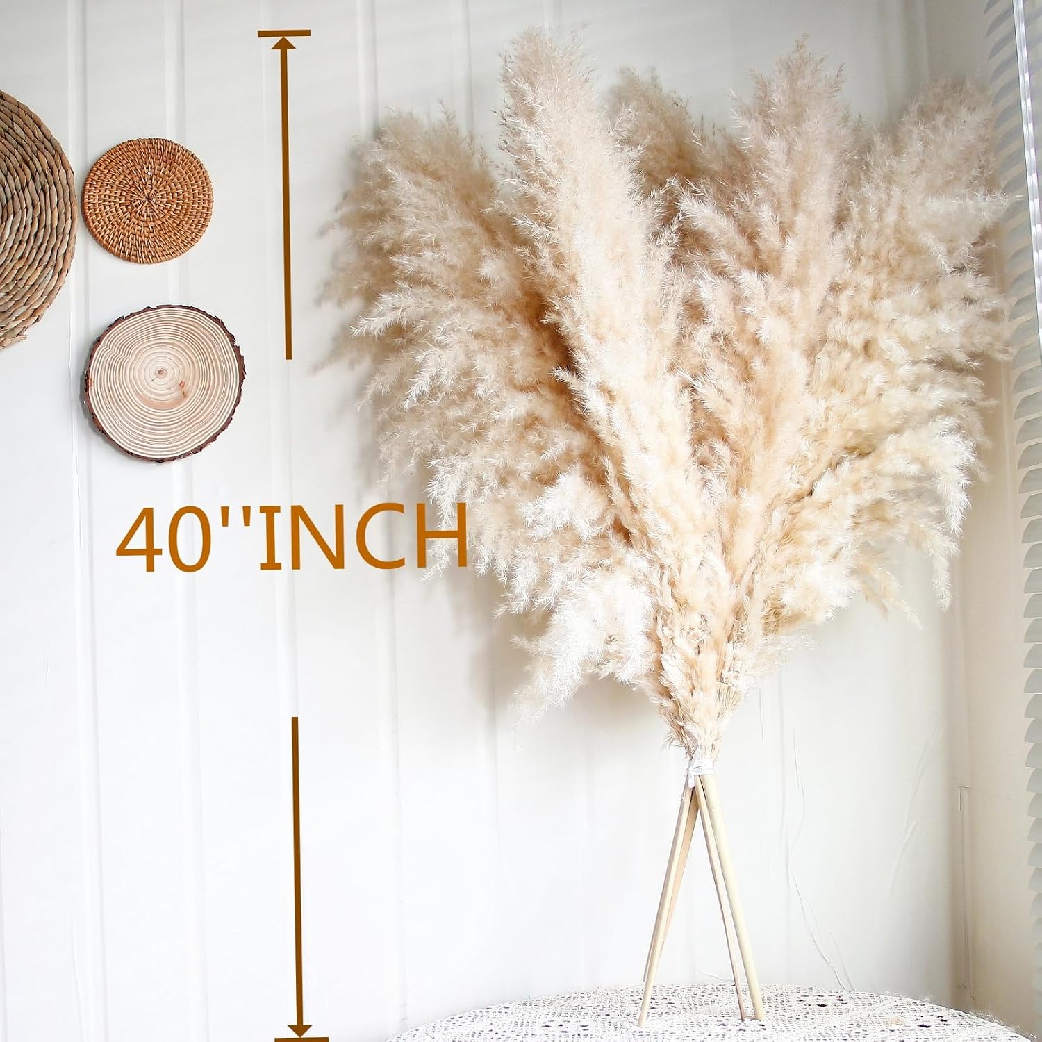 10pcs 40'' Pampas Grass Tall Decor - Pompas Floral, Tall pampas grass for Floor Vases, Living Room Floor, Floor Plants, Plumas Para, and Grass Wall Decor