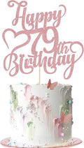 Happy 79th Birthday Cake Topper - 79th Birthday party Decorations | Rose gold Glitter Happy 79th Birthday Cake Topper Suitable for: Anniversary/Wedding, 79th Birthday Party Cake Decorations