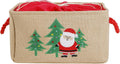Christmas Basket Large Christmas Gift Baskets Empty Fabric Organizer Bin with Handles, Gift Bags Foldable Holiday Toy Gift Holder for Fireplace, Kids Room, Home Decor