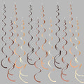 36 Pcs Brown Hanging Swirl Decorations Ombre Cream Tan Brown Felt Swirl Streamer Spiral Ceiling Garland for Boho Neutral Safari Woodland Rustic Cowboy Western Teddy Bear Birthday Baby Shower Wedding