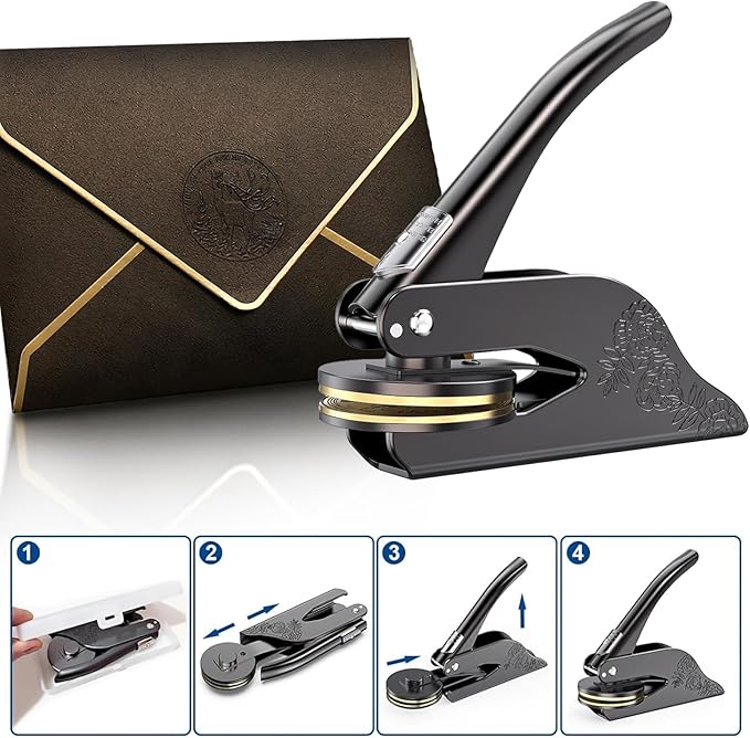 Book Embosser Personalized - Embosser Stamp Custom for Book, Cards, Paper, Napkins, Perfect for Book Lovers, Personal Library and Wedding, A Thoughtful Gift for Any Occasion - Cat