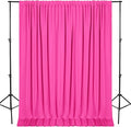 DWCN 10x8 FT Fuchsia Backdrop Curtains for Parties, Photography Backdrop Drapes with Rod Pockets for Wedding Decorations Stage Birthday Family Gatherings, 2 Panels 5ft x 8ft