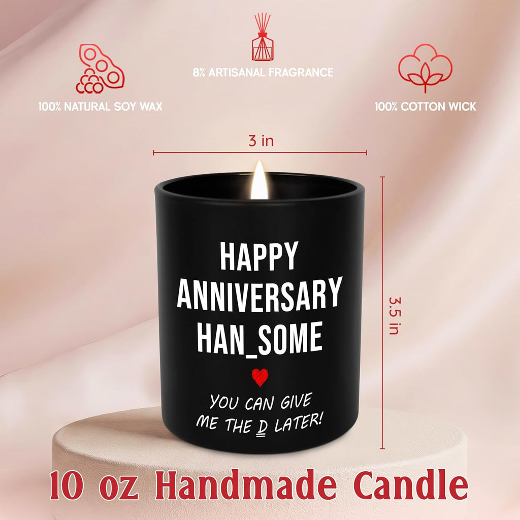 GAUDORA Funny Gifts for Him - Long Lasting Vanilla Lavender Scented Candle 10oz - 1 Year 10 Year 30th 50th Anniversary Wedding Gifts for Men Husband Him Boyfriend from Her Girlfriend Wife