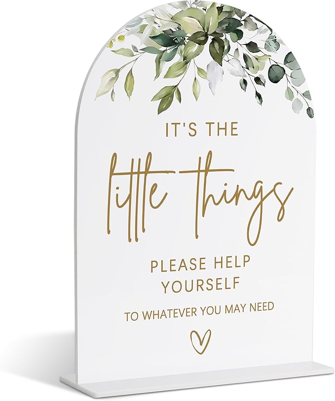 Bathroom Basket Sign, Greenery Gold Bridal Shower Decorations, Bathroom Decor and Accessories, Wedding Signs for Ceremony and Reception, Engagement Party Decorations, Wedding Table Acrylic Decor - 29