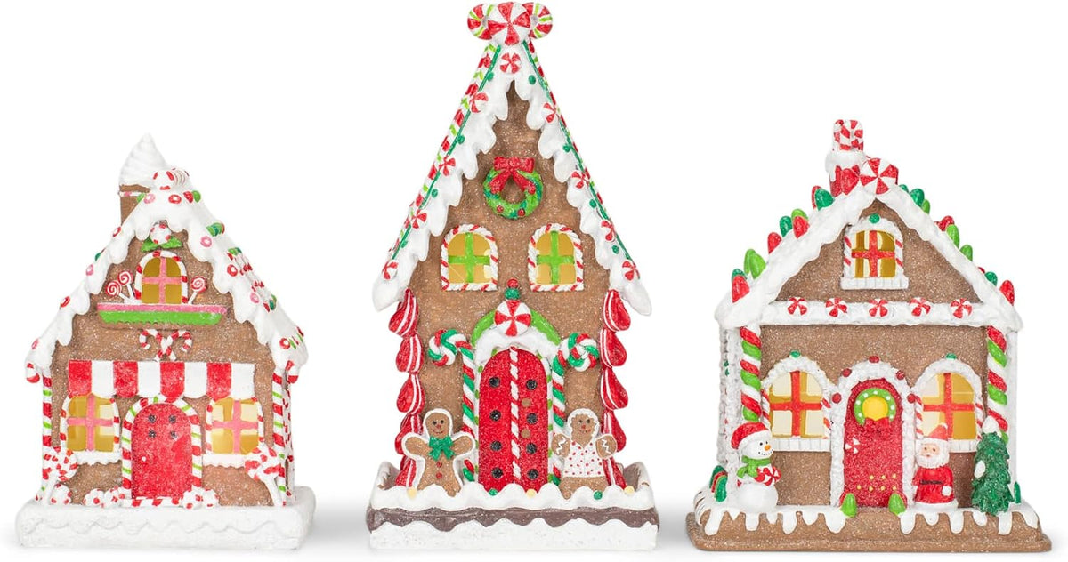 mark feldstein red gingerbread village porcelain tea light, main product view